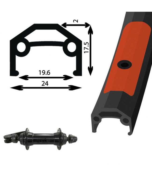 DAMCO DAMCO 26" ALLOY BLACK (DOUBLE WALL)26" WHEELS