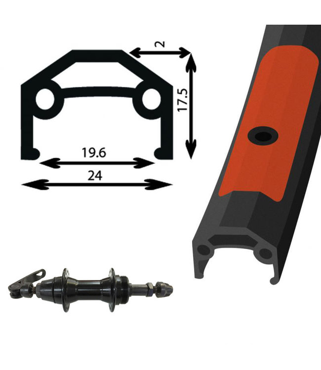 DAMCO DAMCO 26" ALLOY BLACK (DOUBLE WALL)26" WHEELS