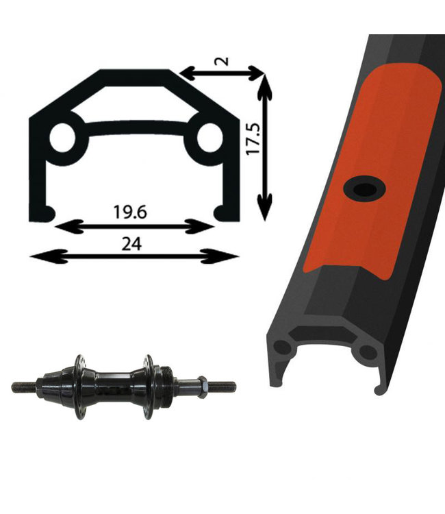 DAMCO DAMCO 26" ALLOY BLACK (DOUBLE WALL)26" WHEELS