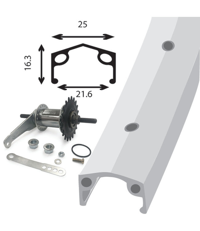 DAMCO DAMCO 26" ALLOY SILVER (SINGLE WALL)26" WHEELS