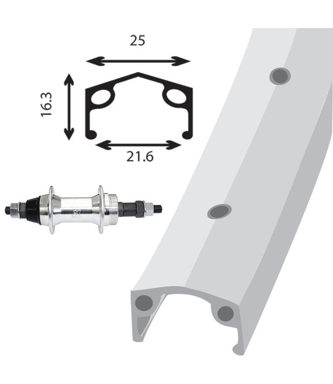 DAMCO DAMCO 26" ALLOY SILVER (SINGLE WALL)26" WHEELS