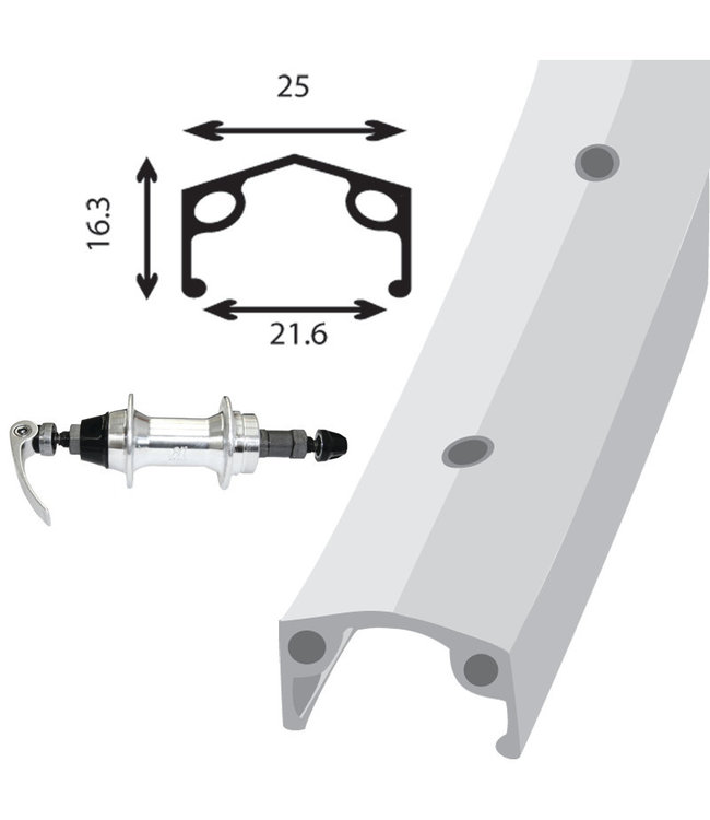 DAMCO DAMCO 26" ALLOY SILVER (SINGLE WALL)26" WHEELS