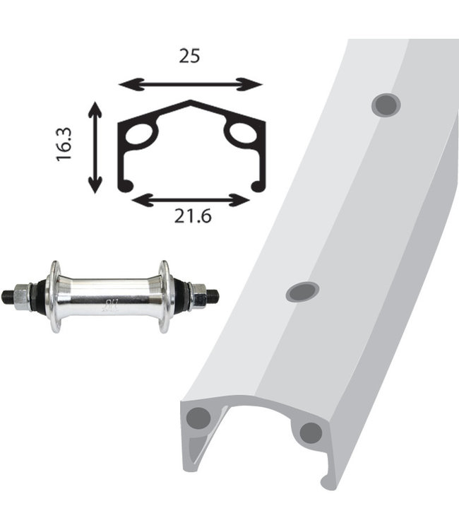 DAMCO DAMCO 26" ALLOY SILVER (SINGLE WALL)26" WHEELS