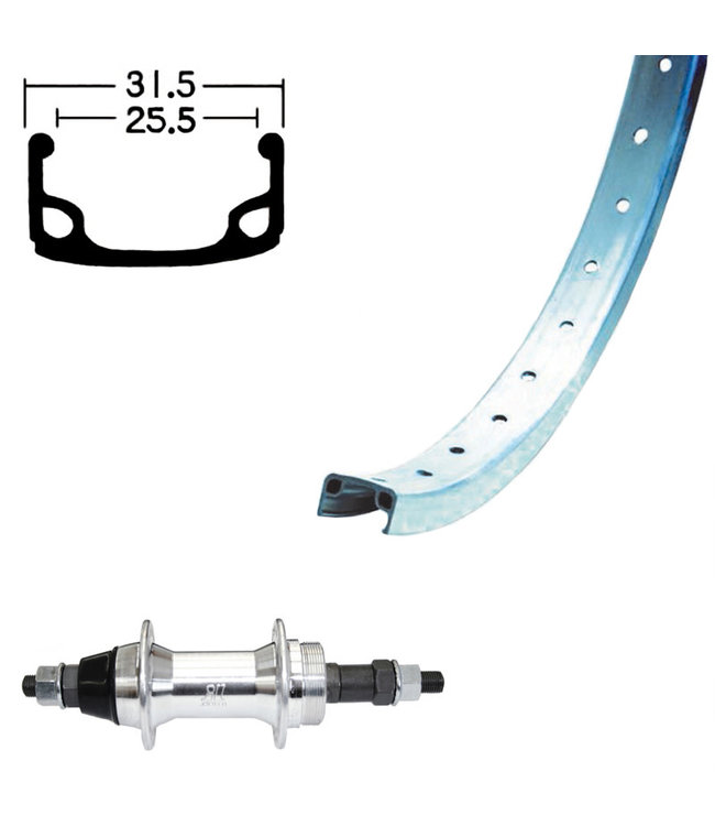 DAMCO DAMCO 26" ALLOY SILVER CLC (SINGLE WALL)26" WHEELS