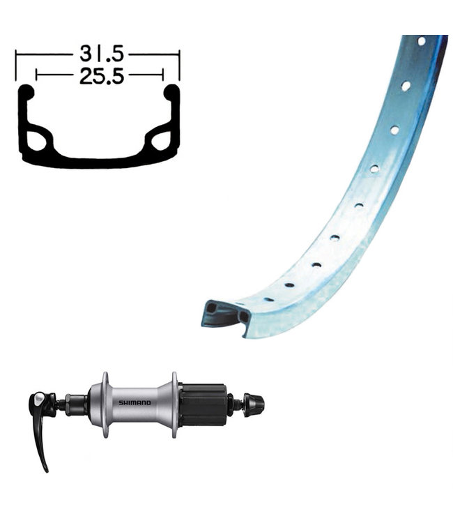 DAMCO DAMCO 26" ALLOY SILVER CLC (SINGLE WALL)26" WHEELS