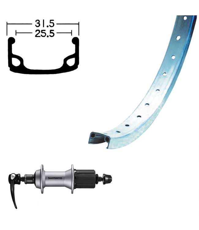 DAMCO DAMCO 26" ALLOY SILVER CLC (SINGLE WALL)26" WHEELS