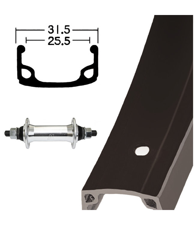 DAMCO DAMCO 26" ALLOY BLACK CLC (SINGLE WALL)26" WHEELS