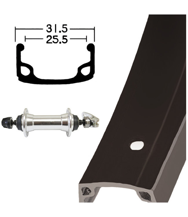 DAMCO DAMCO 26" ALLOY BLACK CLC (SINGLE WALL)26" WHEELS