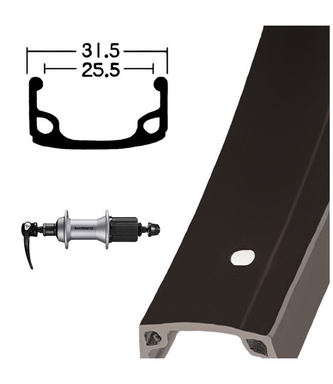 DAMCO DAMCO 26" ALLOY BLACK CLC (SINGLE WALL)26" WHEELS