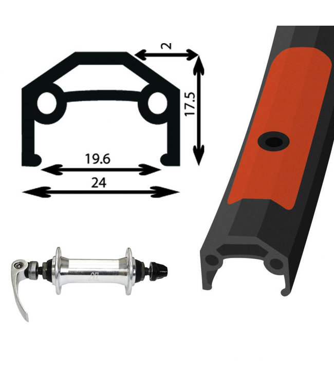 DAMCO DAMCO 26" ALLOY BLACK (DOUBLE WALL)26" WHEELS