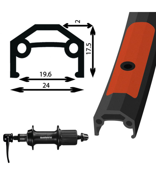 DAMCO DAMCO 27.5" ALLOY BLACK (DOUBLE WALL) 27.5" / 650B WHEELS