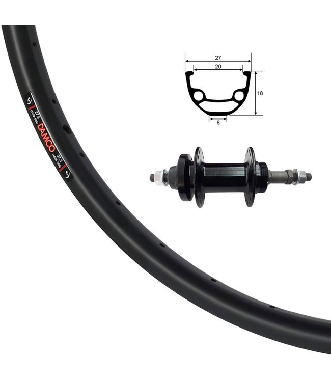DAMCO DAMCO 27.5''/650B ALLOY DISC BLACK (DOUBLE WALL)27.5'' / 650B DISC WHEELS