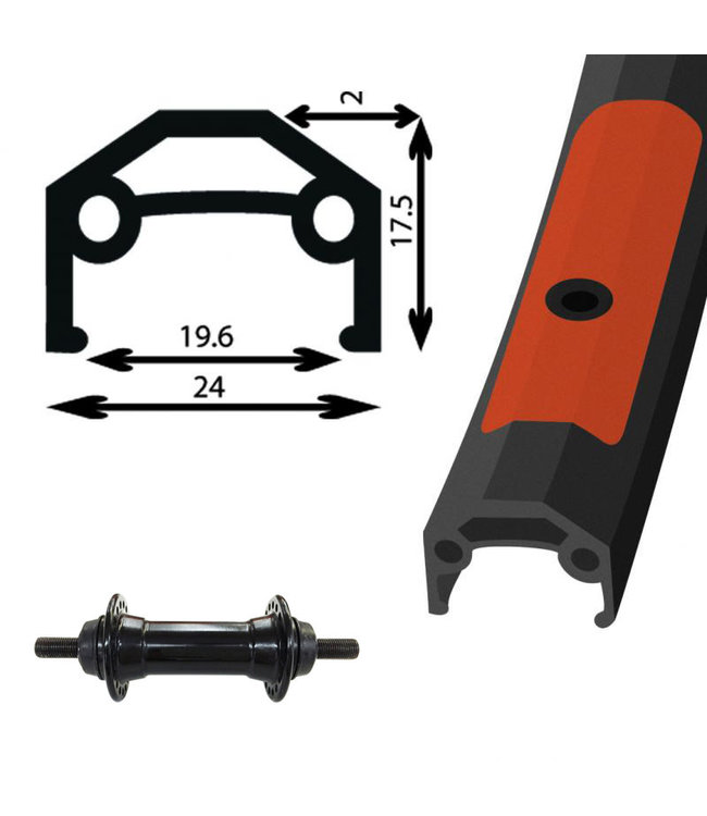 DAMCO DAMCO 700C ALLOY BLACK (DOUBLE WALL)700C HYBRID WHEELS