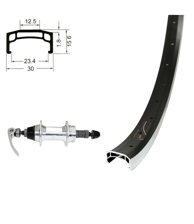 DAMCO DAMCO 700C ALLOY BLACK WIDE (CNC)700C HYBRID WHEELS