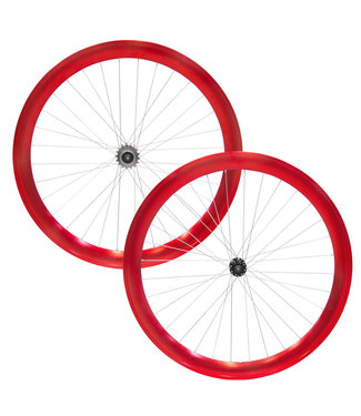 DAMCO DAMCO 700C SINGLE SPEED ANODIZED RED 50MMTRACK (FIXIES) WHEELS