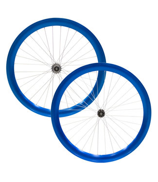 DAMCO DAMCO 700C SINGLE SPEED ANODIZED BLUE 50MMTRACK (FIXIES) WHEELS