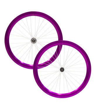 DAMCO DAMCO 700C SINGLE SPEED ANODIZED PURPLE 50MMTRACK (FIXIES) WHEELS