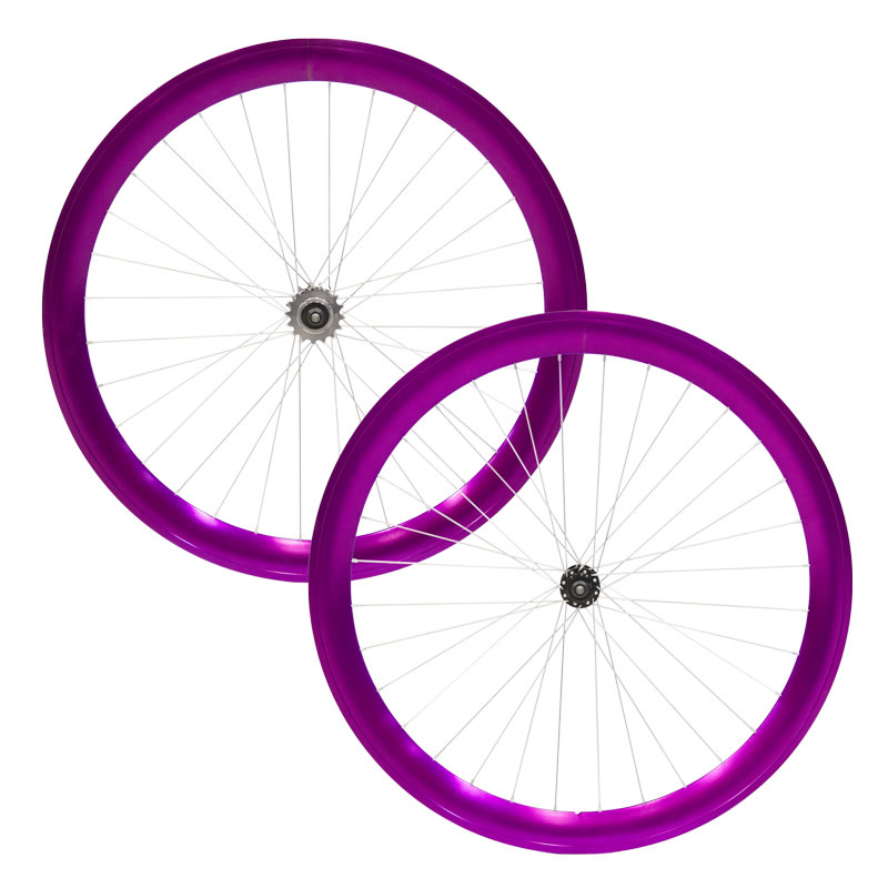 DAMCO DAMCO 700C SINGLE SPEED ANODIZED PURPLE 50MMTRACK (FIXIES) WHEELS