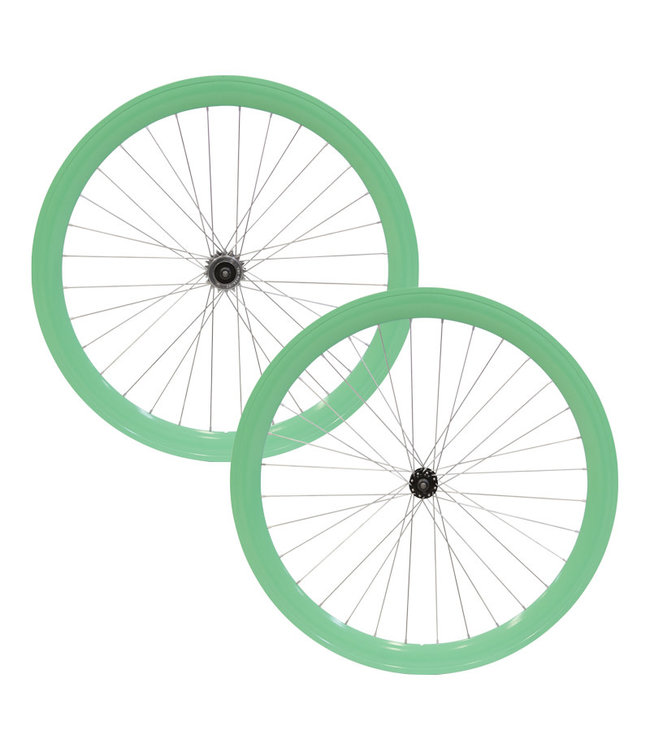 DAMCO DAMCO 700C SINGLE SPEED GREEN BIANCHI 50MMTRACK FIXIES WHEELS HIGHLANDS BIKES