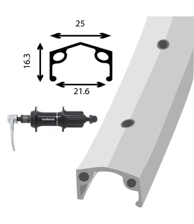 DAMCO DAMCO 700C ALLOY SILVER (SINGLE WALL)700C HYBRID WHEELS