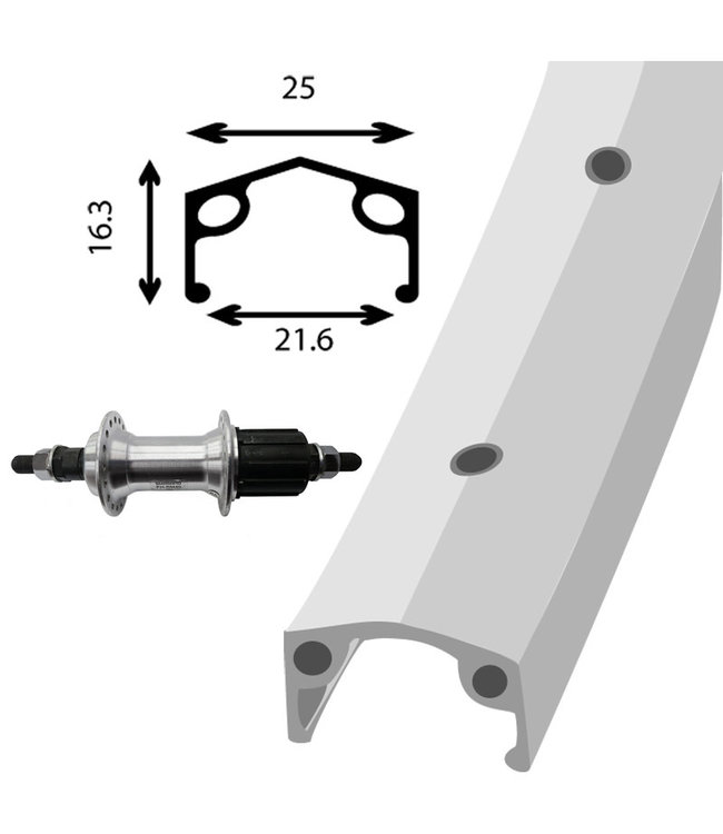 DAMCO DAMCO 700C ALLOY SILVER (SINGLE WALL)700C HYBRID WHEELS