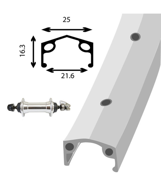 DAMCO DAMCO 700C ALLOY SILVER (SINGLE WALL)700C HYBRID WHEELS