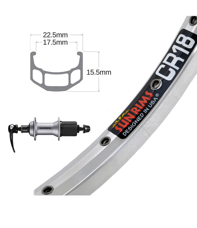 SUN 700C CR-18 SILVER700C HYBRID WHEELS