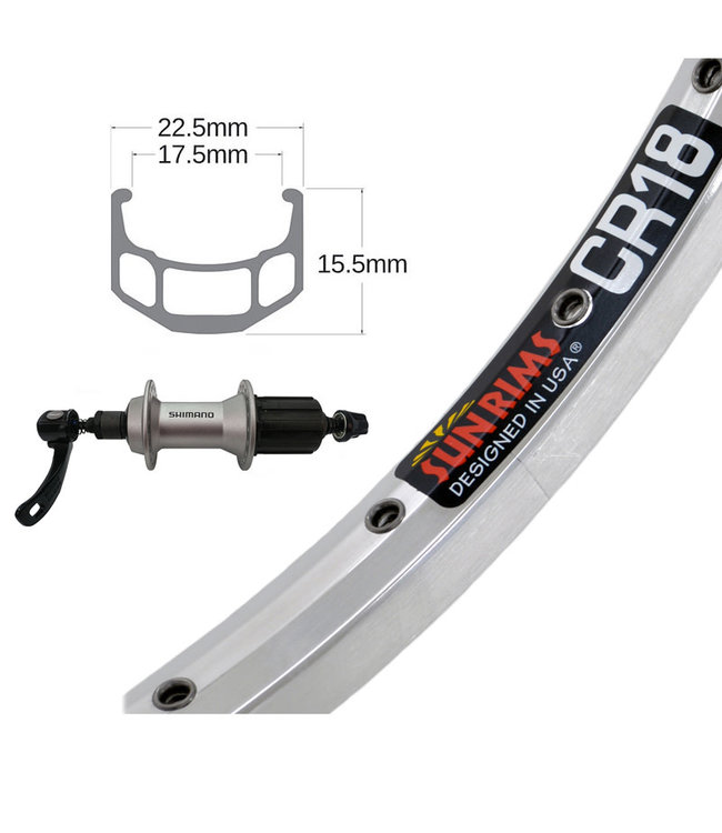 SUN 700C CR-18 SILVER700C HYBRID WHEELS