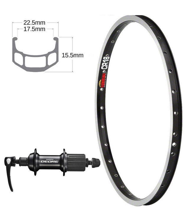 SUN 700C CR-18 BLACK700C HYBRID WHEELS