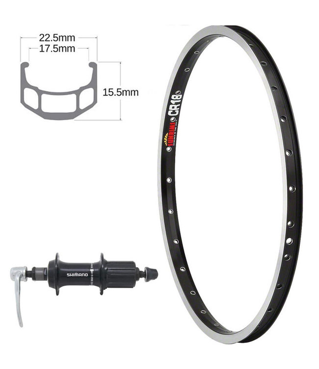 SUN 700C CR-18 BLACK700C HYBRID WHEELS