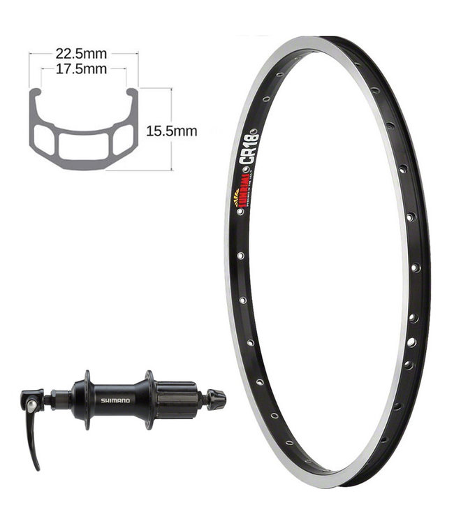 SUN 700C CR-18 BLACK700C HYBRID WHEELS