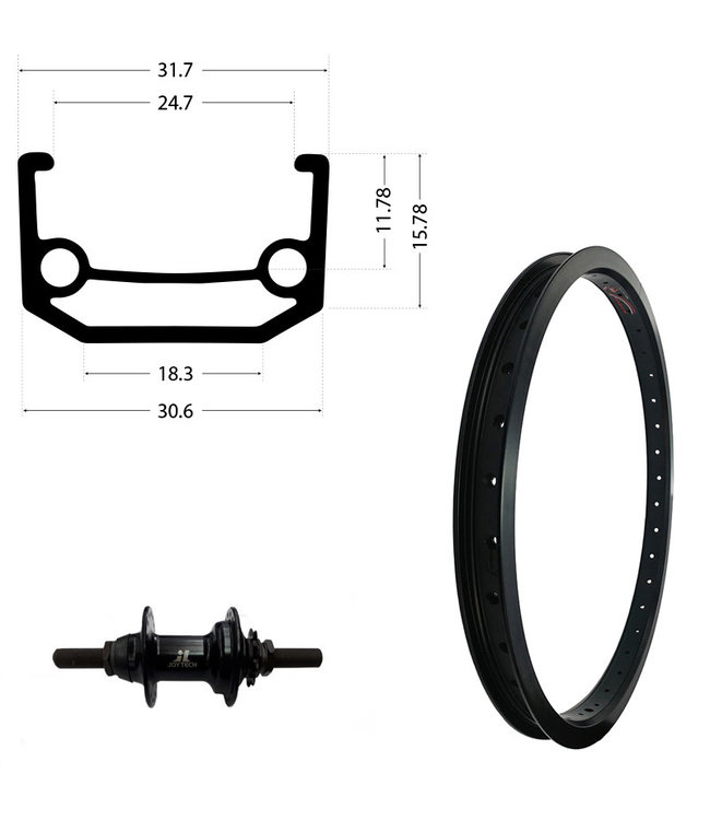 DAMCO DAMCO 20" DAMCO BLACK (BMX)BMX WHEELS