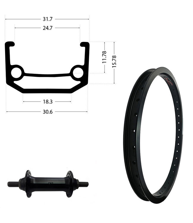 DAMCO DAMCO 20" DAMCO BLACK (BMX)BMX WHEELS