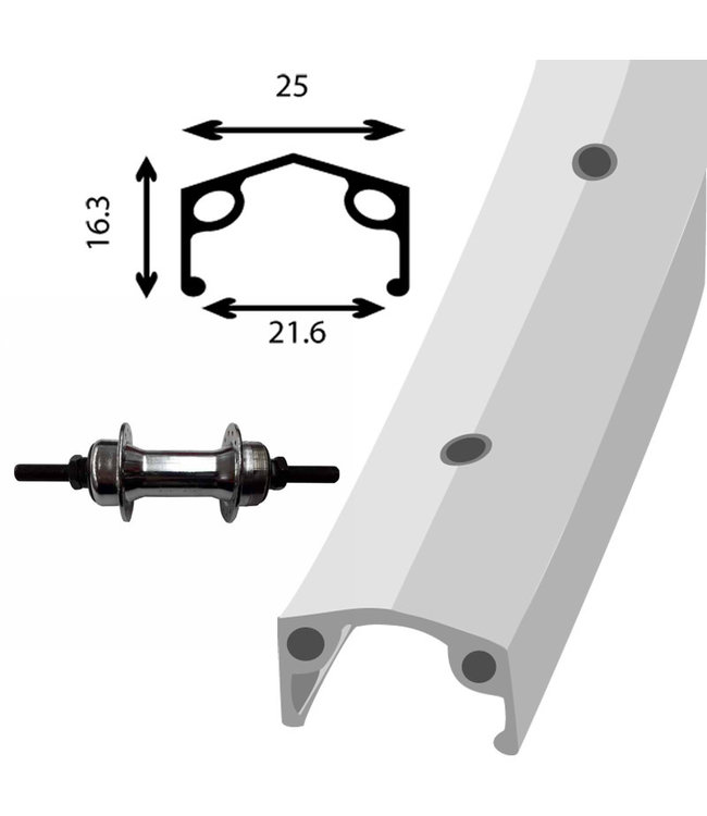 DAMCO DAMCO 20" X 1.75 ALLOY SILVER (BMX) (SINGLE WALL)BMX WHEELS