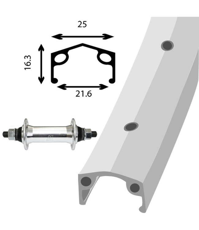 DAMCO DAMCO 20" X 1.75 ALLOY SILVER (BMX) (SINGLE WALL)BMX WHEELS