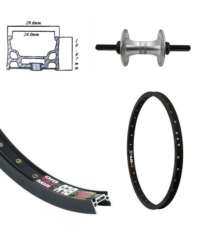 SUN RINGLE SUNringlE 20" B.F.R. BLACK (14MM AXLE)BMX WHEELS