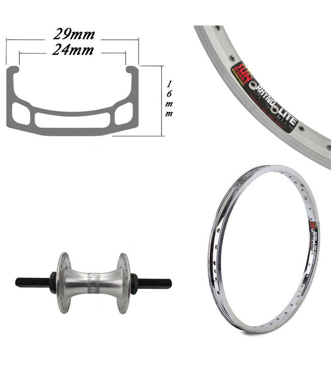 SUN RINGLE SUNringlE 20" RHYNO LITE XL SILVER (14MM AXLE)BMX WHEELS