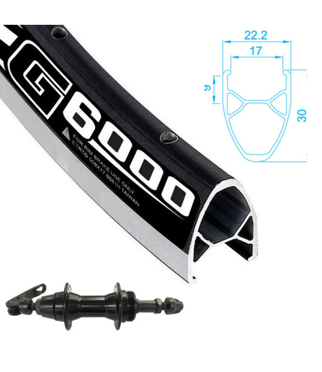 ALEXRIMS ALEXRIMS700C G-6000 BLACK700C HYBRID WHEELS