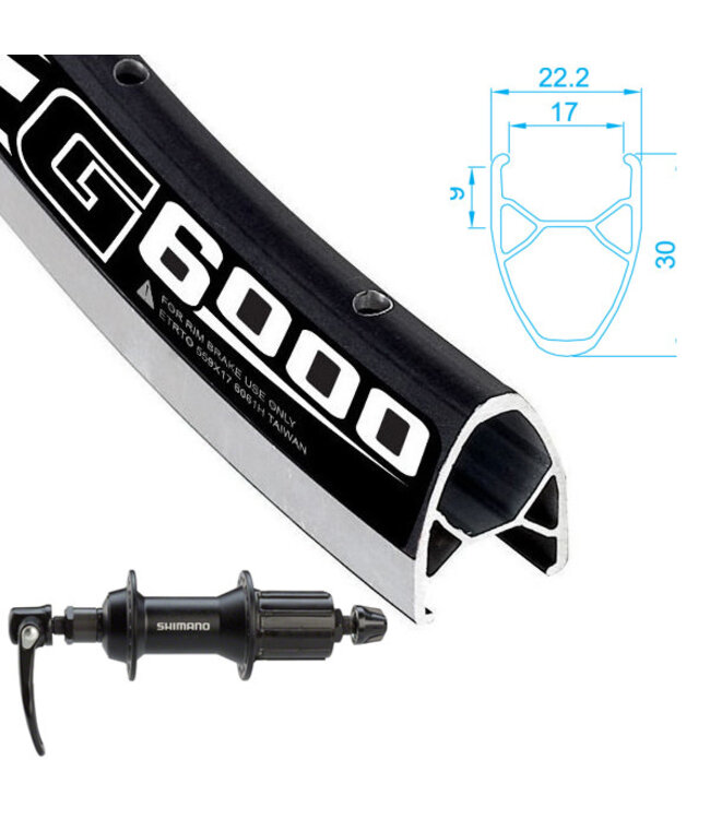 ALEXRIMS ALEXRIMS700C G-6000 BLACK700C HYBRID WHEELS