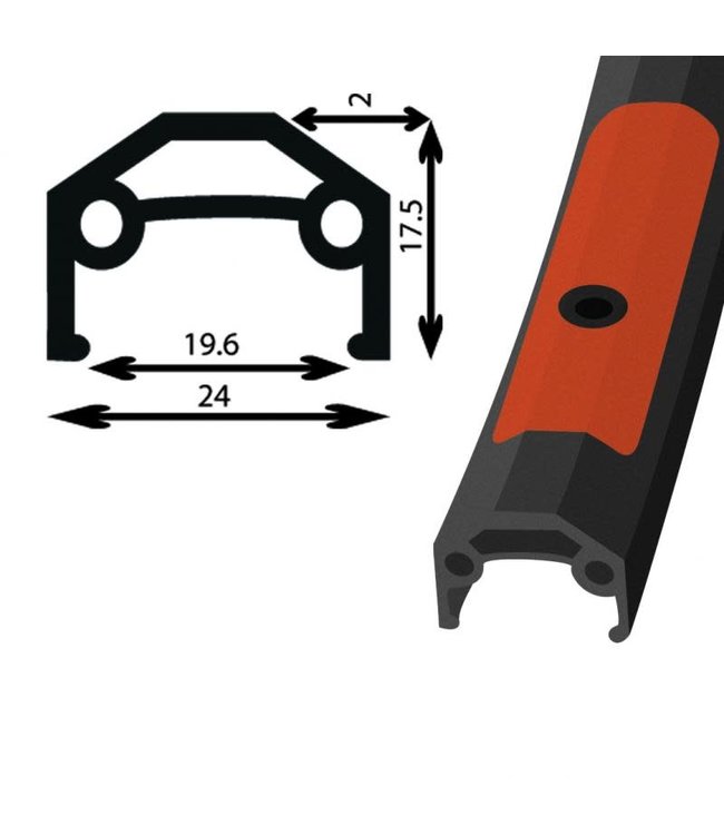 DAMCO DAMCO 20" X 1.75 ALLOY BLACK (14MM AXLE)BMX WHEELS