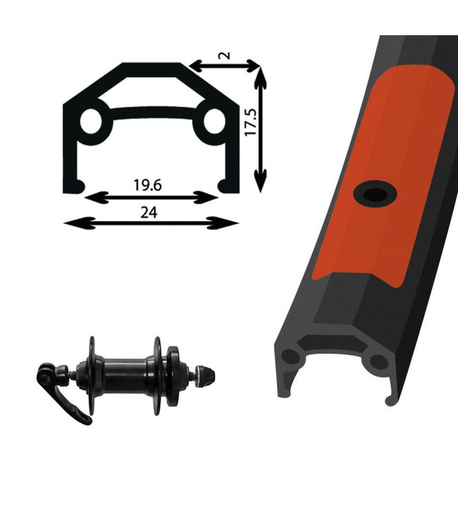DAMCO DAMCO700C ALLOY DISC BLACK (DOUBLE WALL)700C HYBRID WHEELS DISC BRAKE