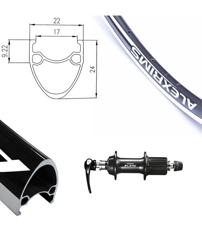 ALEXRIMS ALEXRIMS 700C AT-490 BLACK700C ROAD WHEELS