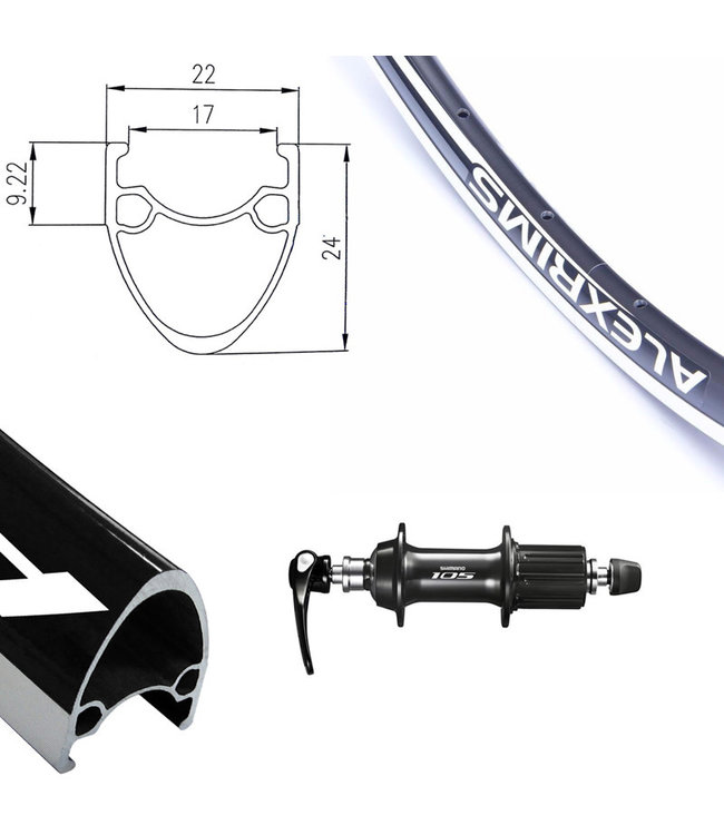 ALEXRIMS ALEXRIMS 700C AT-490 BLACK700C ROAD WHEELS