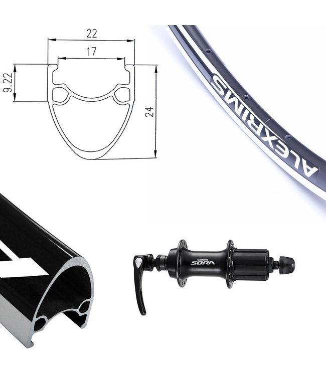 ALEXRIMS ALEXRIMS 700C AT-490 BLACK700C ROAD WHEELS