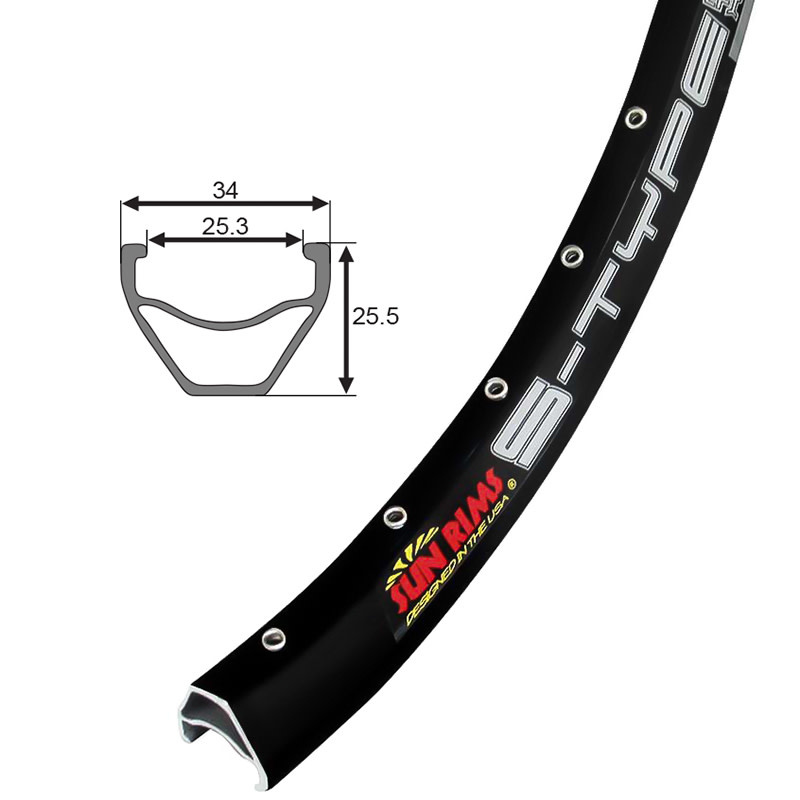 SUN RIMS SUN 26" MTX STYPE (DOUBLE WALL)MTB 26" RIMS HIGHLANDS BIKES
