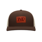 7N1D Tan Leather Patch Trucker Hat