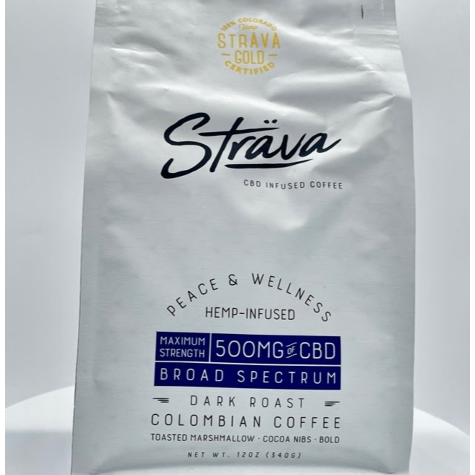 Strava Strava CBD Infused Coffee 500mg Broad Spectrum dark Roast Single Serve Keurig cup maximum Strength Columbian coffee