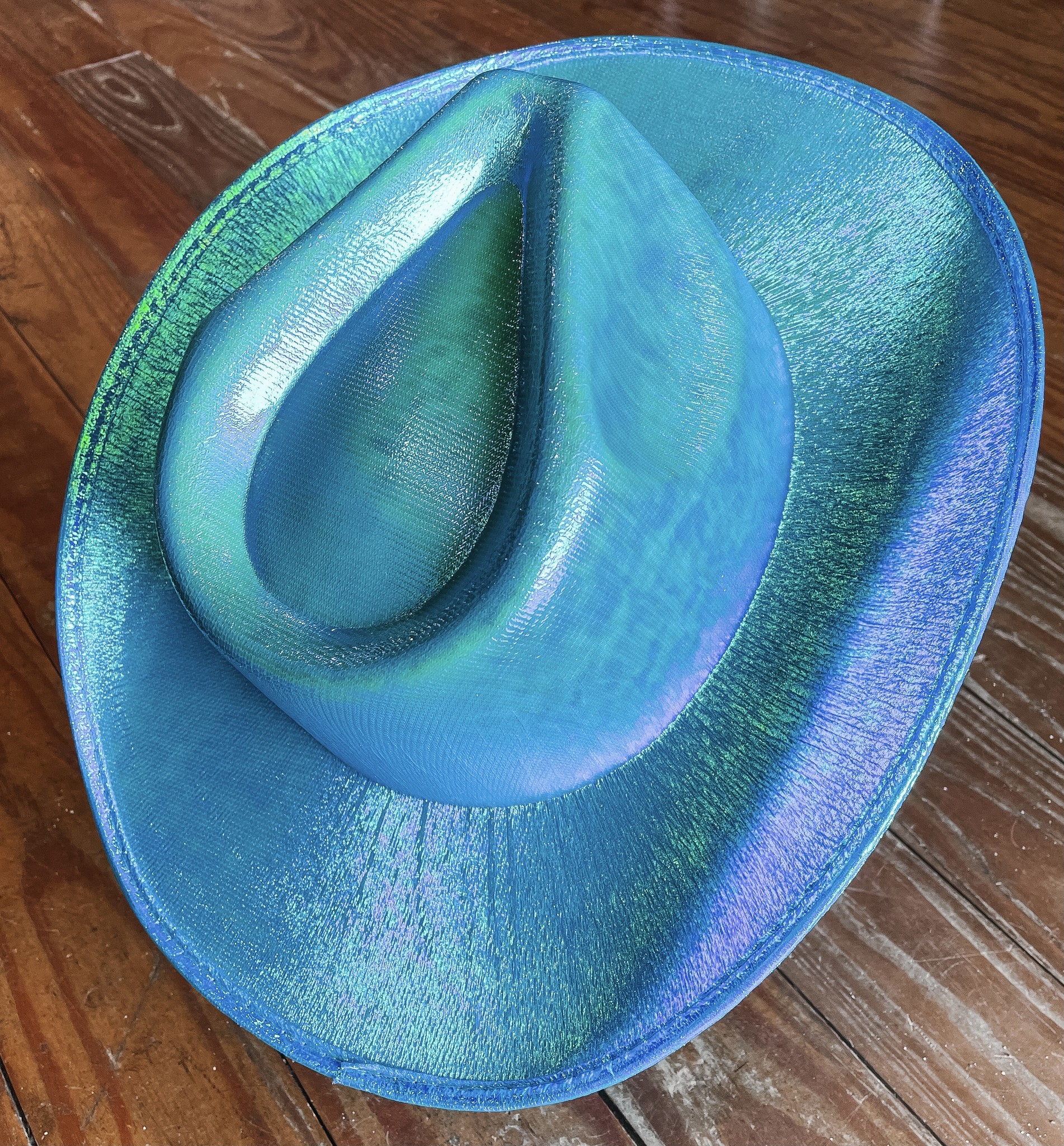 Turquoise Metallic Cowboy Hat - Copper 