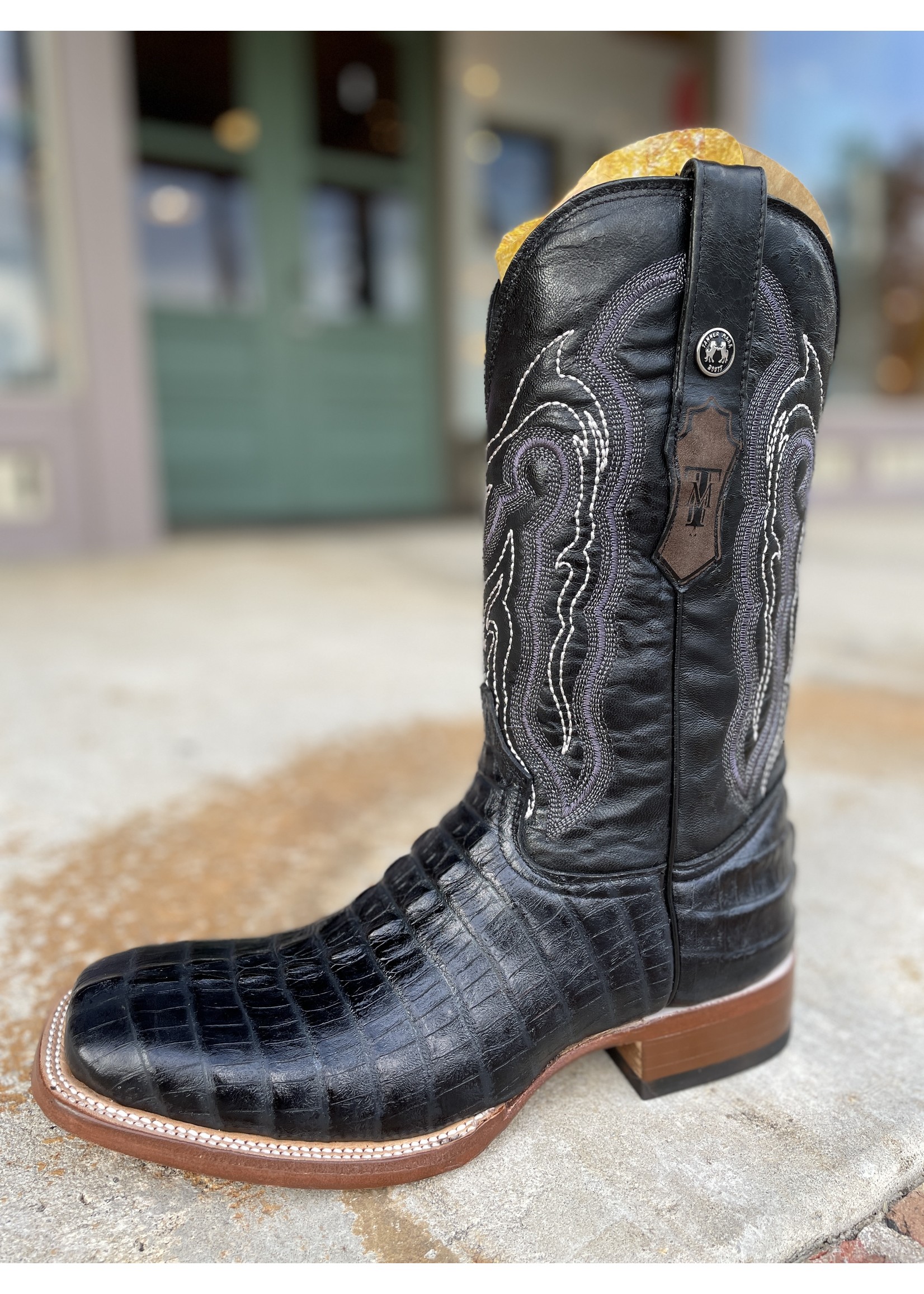 Black Caiman Tail Boot - Copper Saddle Western Wear