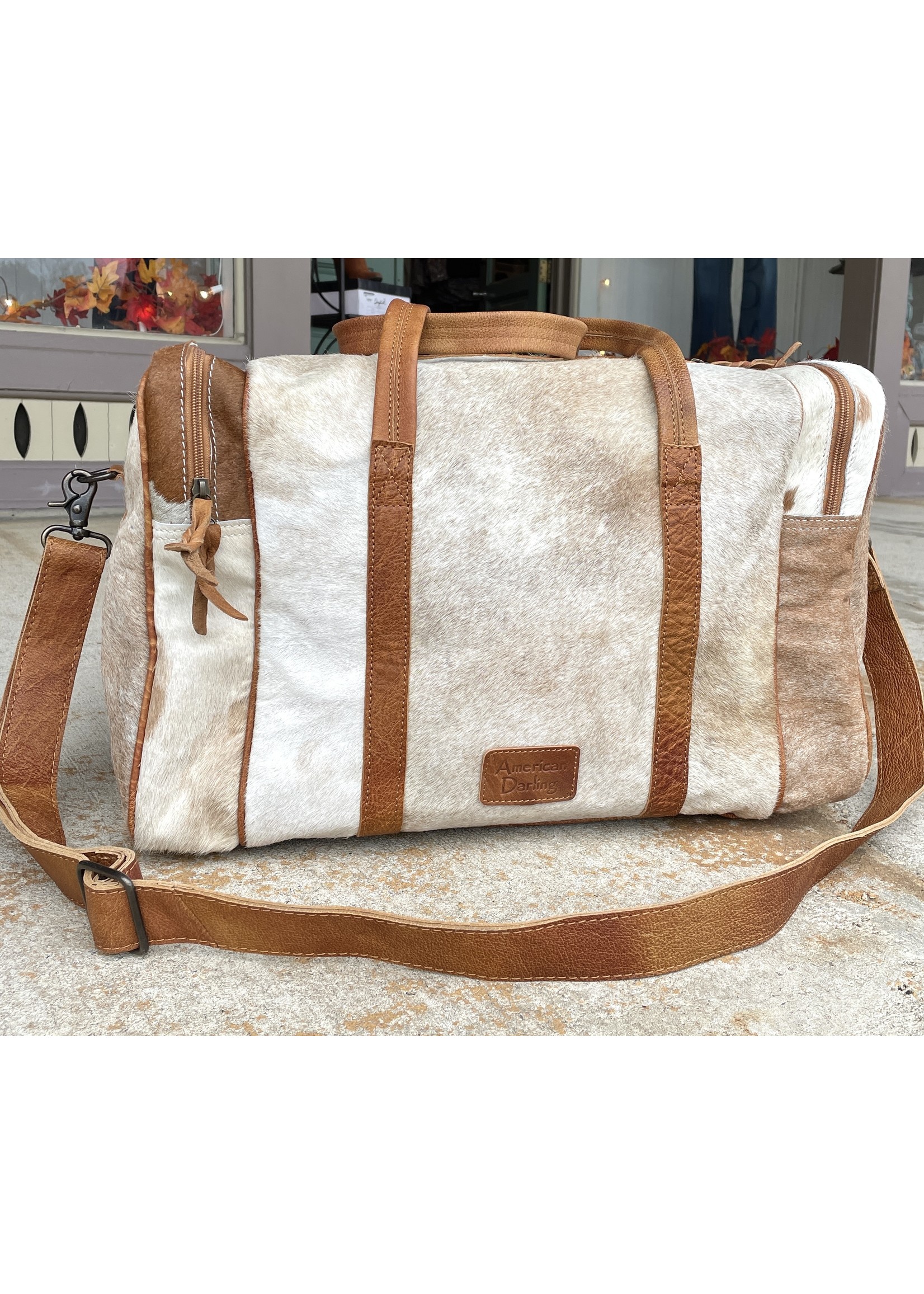 Light Brown Cowhide Duffle Copper Saddle Western Wear